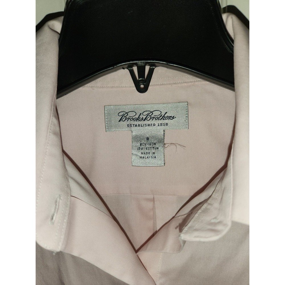 Brooks Brothers Womens 8 Pink Non Iron 100% Cotton Button Down Shirt Long Sleeve